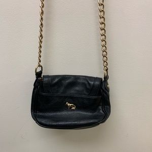Emma Fox black leather crossbody bag.